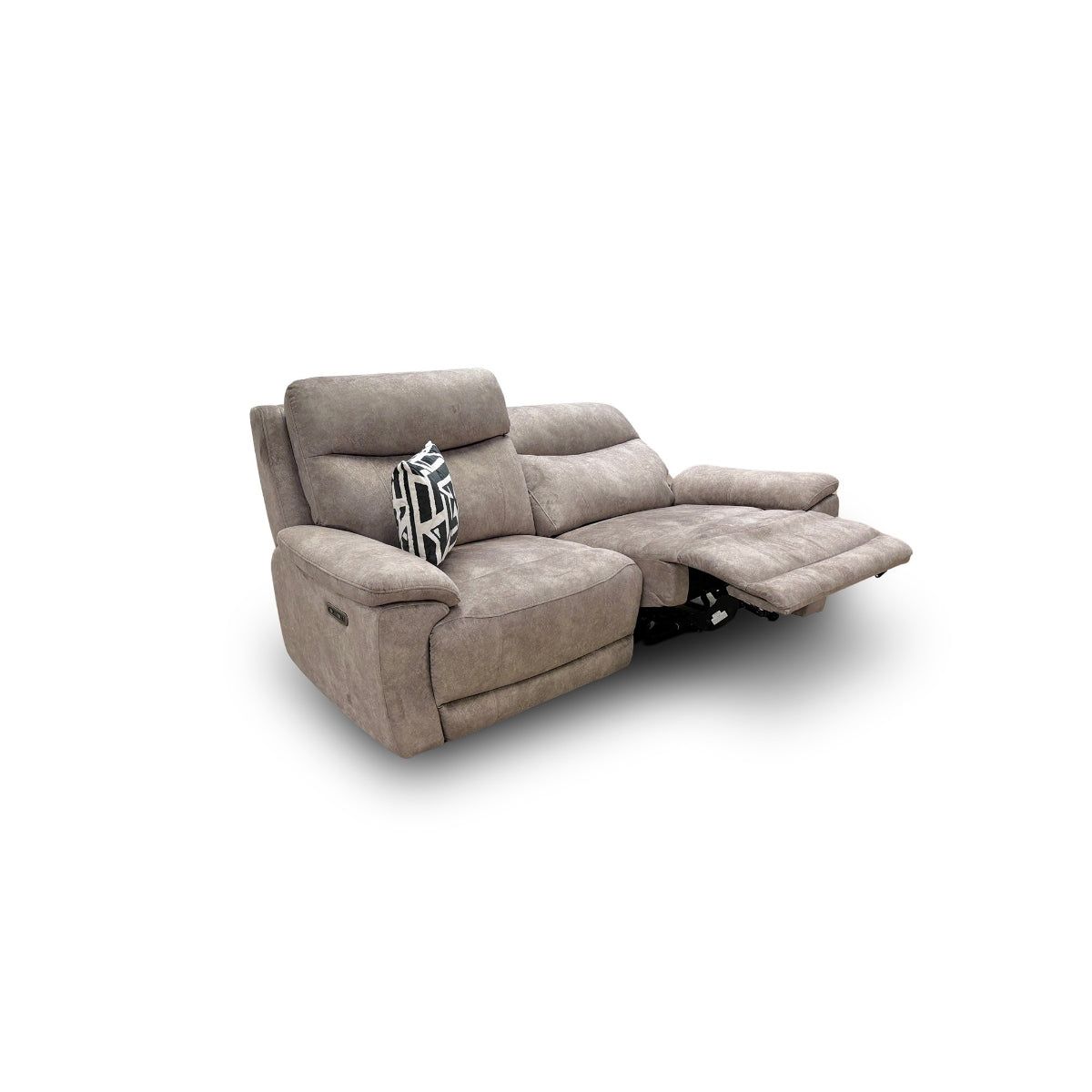 'Sloane' Charcoal Grey Velvet 3 Seater Fabric Power Recliner Sofa