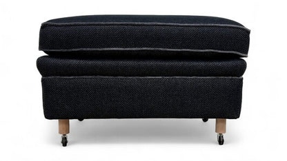 Duresta ‘McMann’ Navy Fabric Footstool on Caster Legs