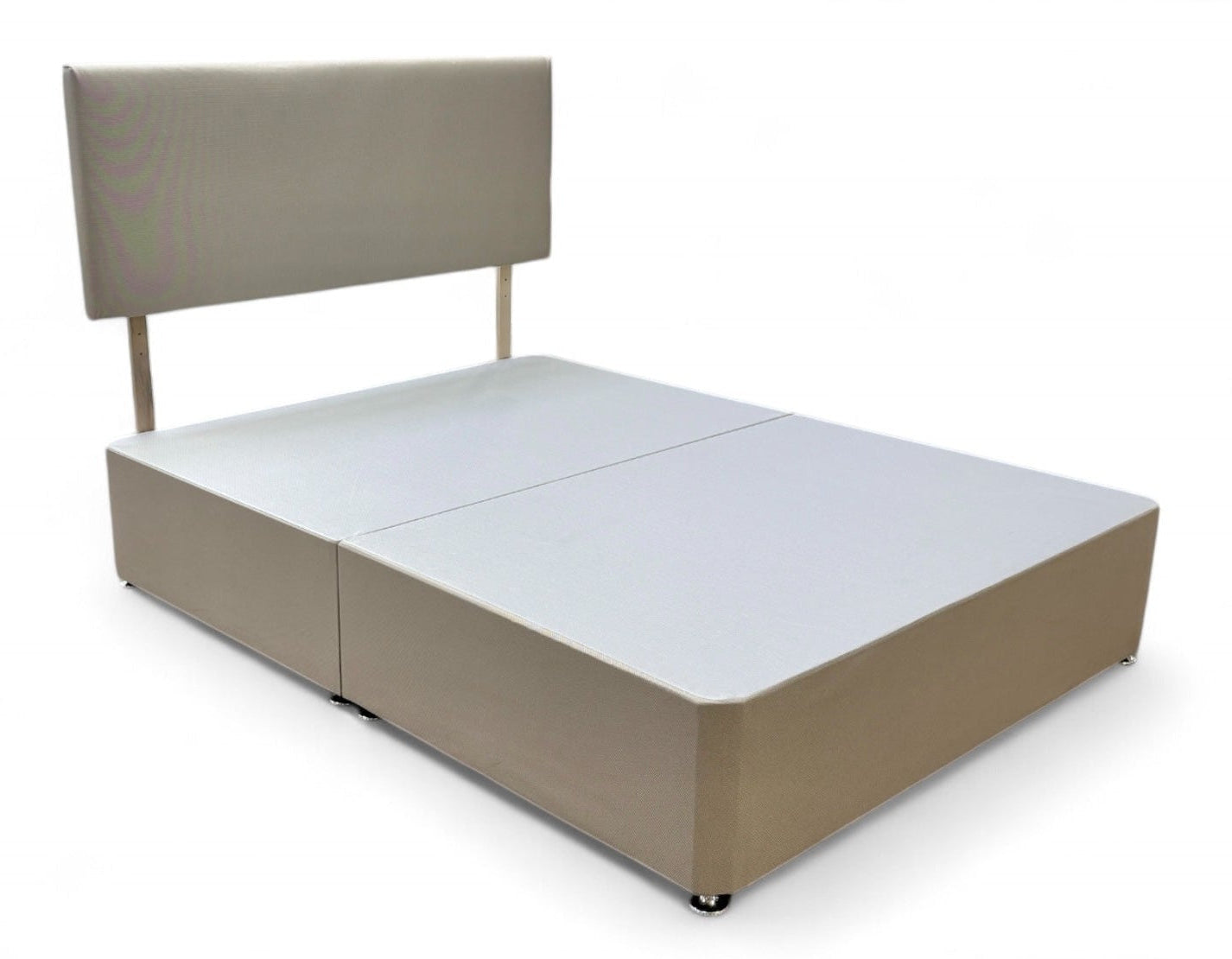 'Lyon' Sandstone Fabric King Bed with Drawers