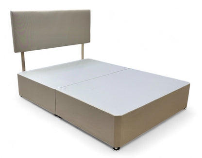 'Lyon' Sandstone Fabric King Bed with Drawers