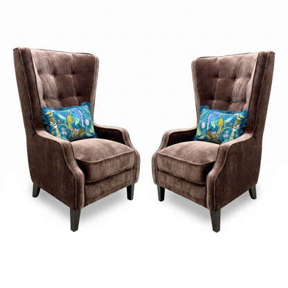 'Garland' California Brown Dw Ft Fabric Plain Accent Chair Set