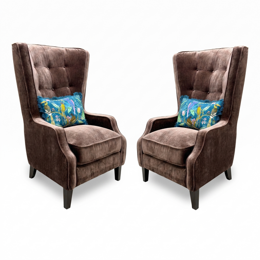 'Garland' California Brown Dw Ft Fabric Plain Accent Chair Set