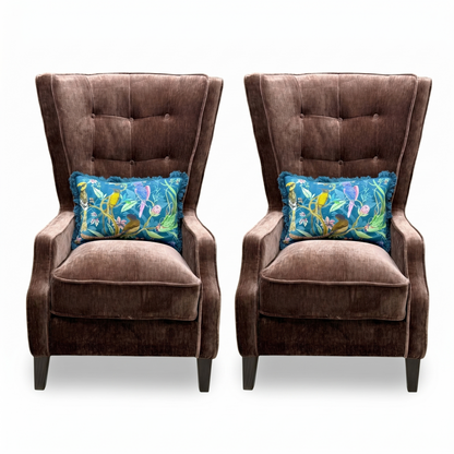 'Garland' California Brown Dw Ft Fabric Plain Accent Chair Set