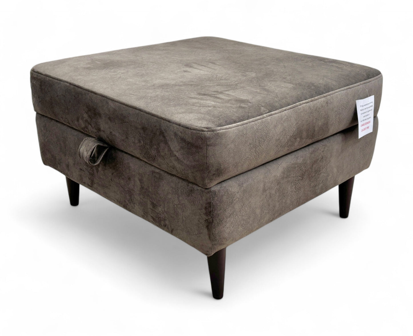 'The Hackney’ Storage Footstool with Memory Foam Cushion In The Hackney Lifestyle Dapple Fabric Olive Green All Over