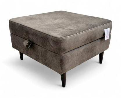 'The Hackney’ Storage Footstool with Memory Foam Cushion In The Hackney Lifestyle Dapple Fabric Olive Green All Over