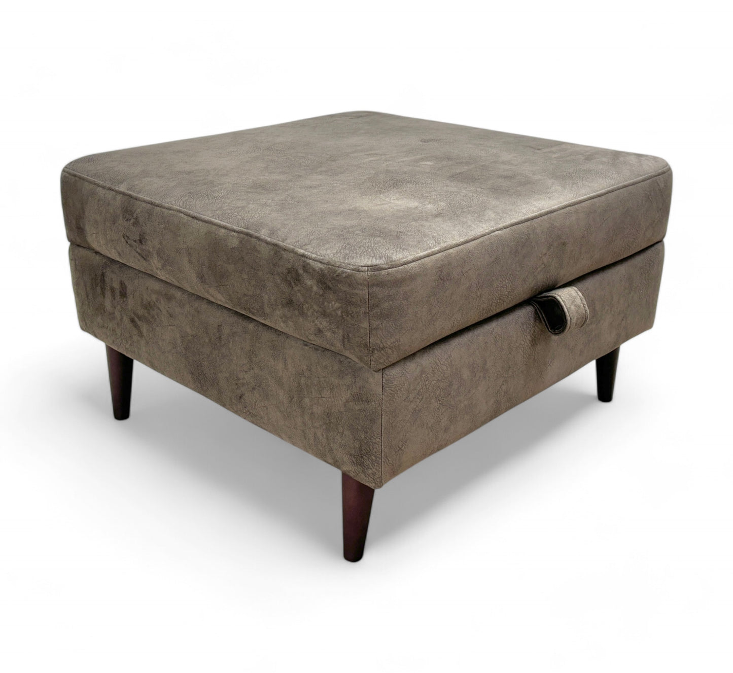 'The Hackney’ Storage Footstool with Memory Foam Cushion In The Hackney Lifestyle Dapple Fabric Olive Green All Over
