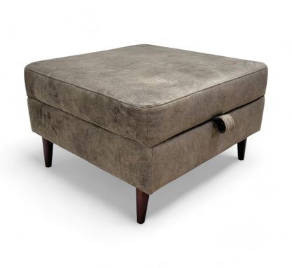 'The Hackney’ Storage Footstool with Memory Foam Cushion In The Hackney Lifestyle Dapple Fabric Olive Green All Over