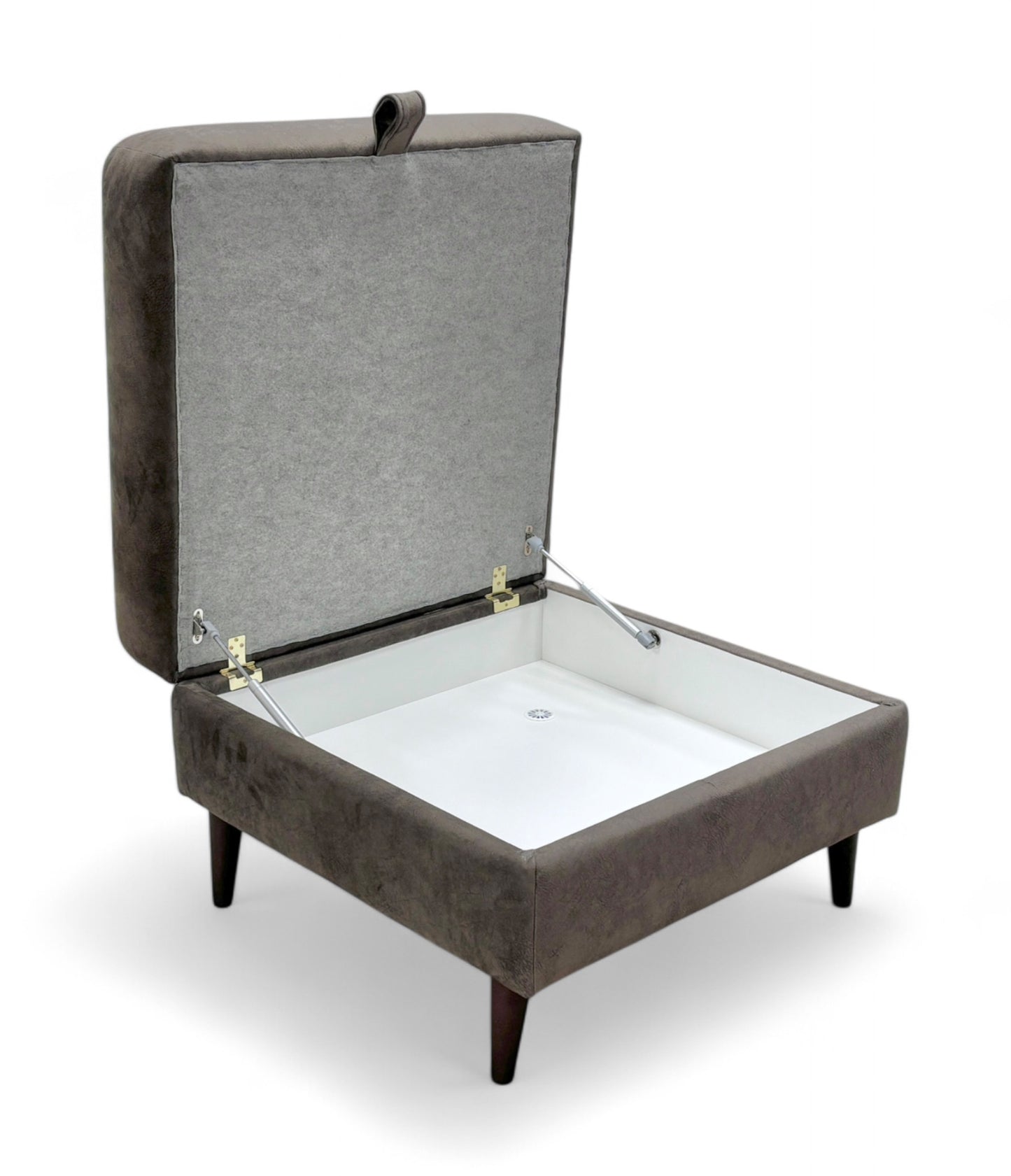 'The Hackney’ Storage Footstool with Memory Foam Cushion In The Hackney Lifestyle Dapple Fabric Olive Green All Over