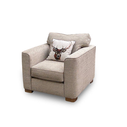 ‘Elora’ Stone Woven Fabric Standard Armchair