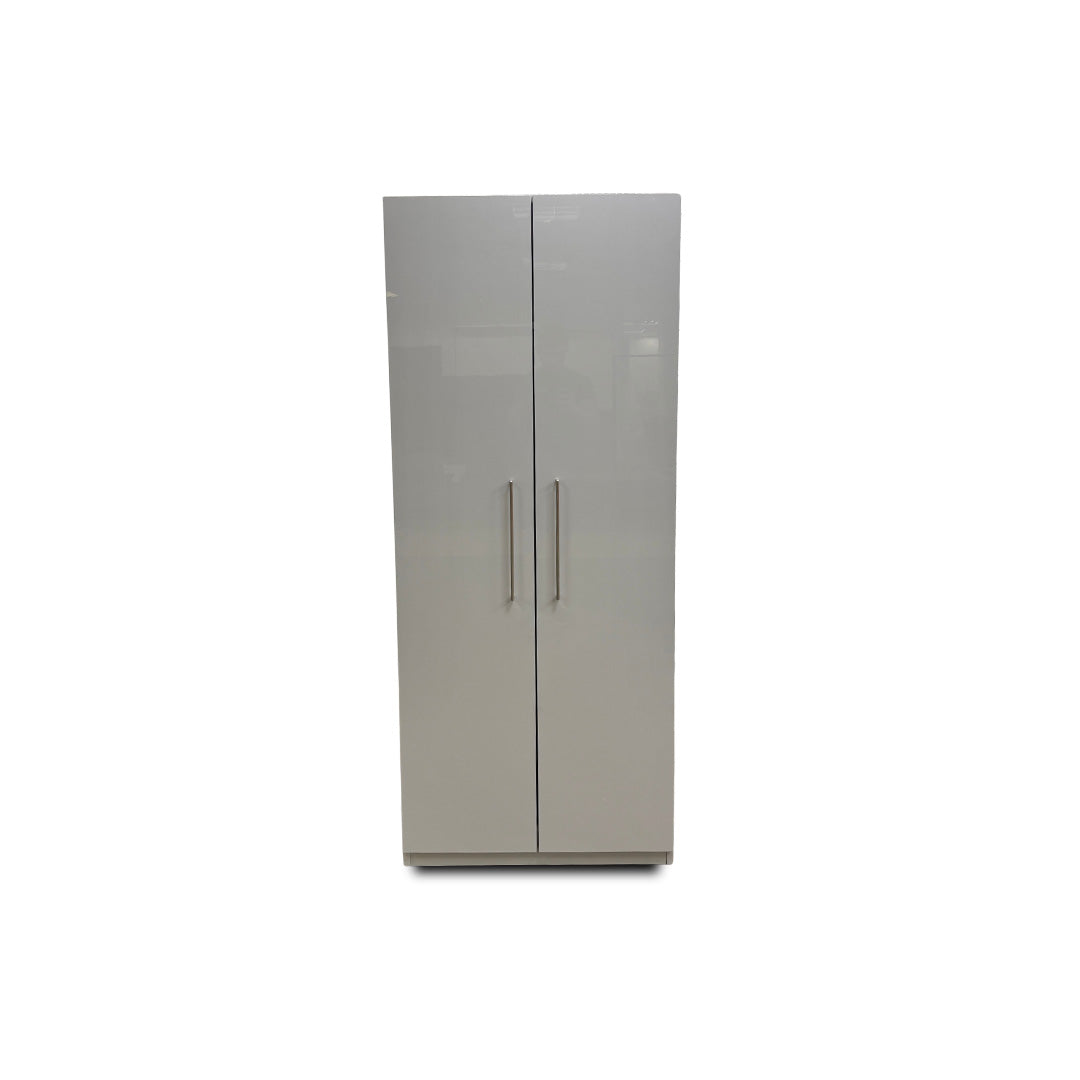London Bedrooms ‘Castle’ Grey Gloss 2 Door Hinged Wardrobe