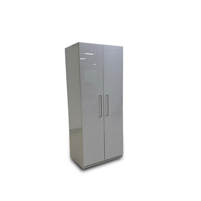 London Bedrooms ‘Castle’ Grey Gloss 2 Door Hinged Wardrobe