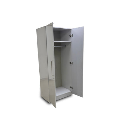 London Bedrooms ‘Castle’ Grey Gloss 2 Door Hinged Wardrobe