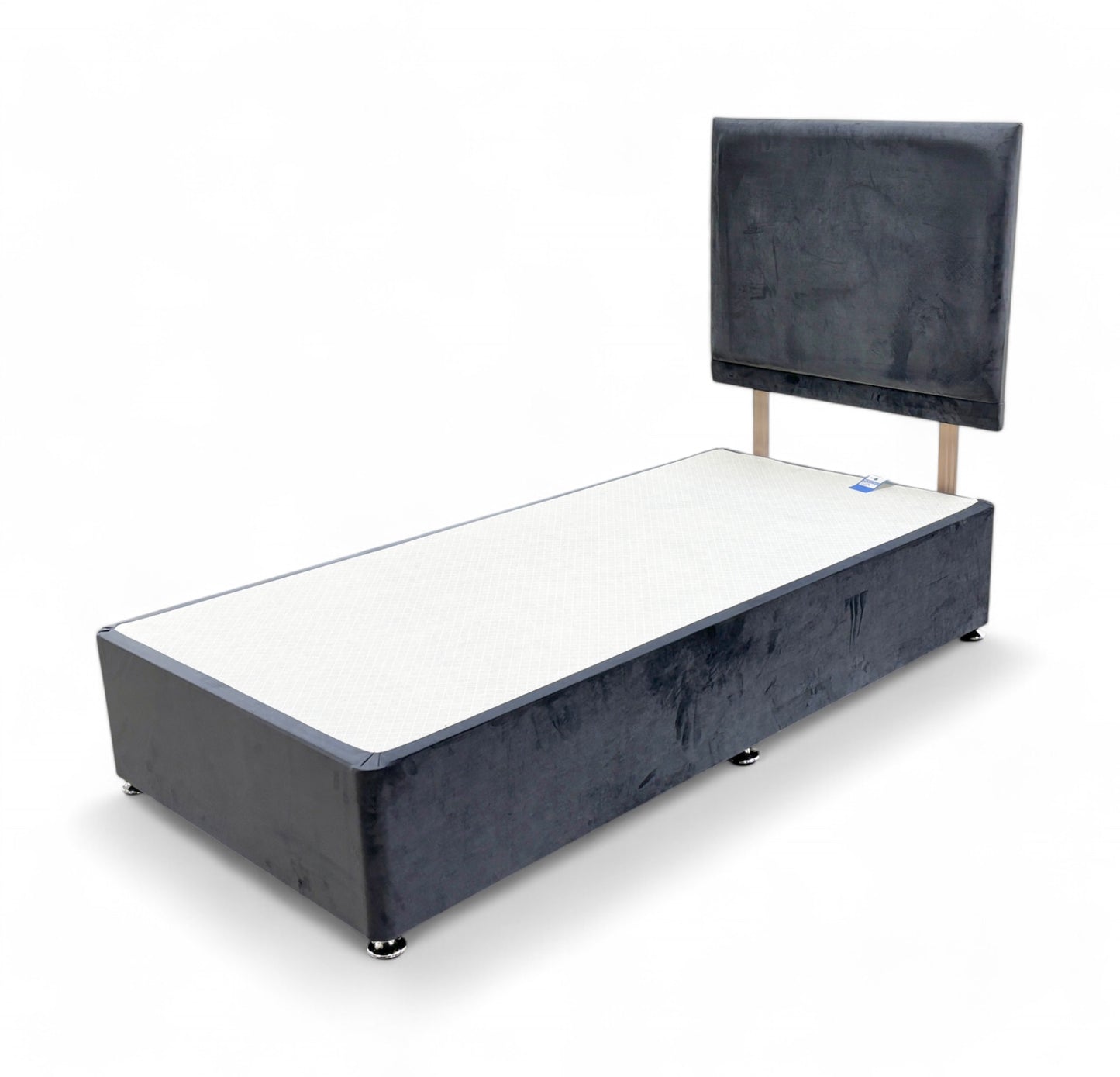 ‘Orwell’ Plush Steel Velvet Single Bed
