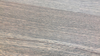 Compact 'Terra' Vintage Grey Oak Raw Edge Dining Table with U-Shaped Legs