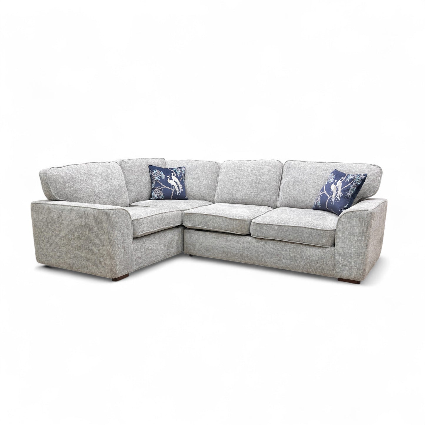 Detail shot of the small left-hand facing chaise section of the 'Emilia' sofa, highlighting the cushion and upholstery texture.