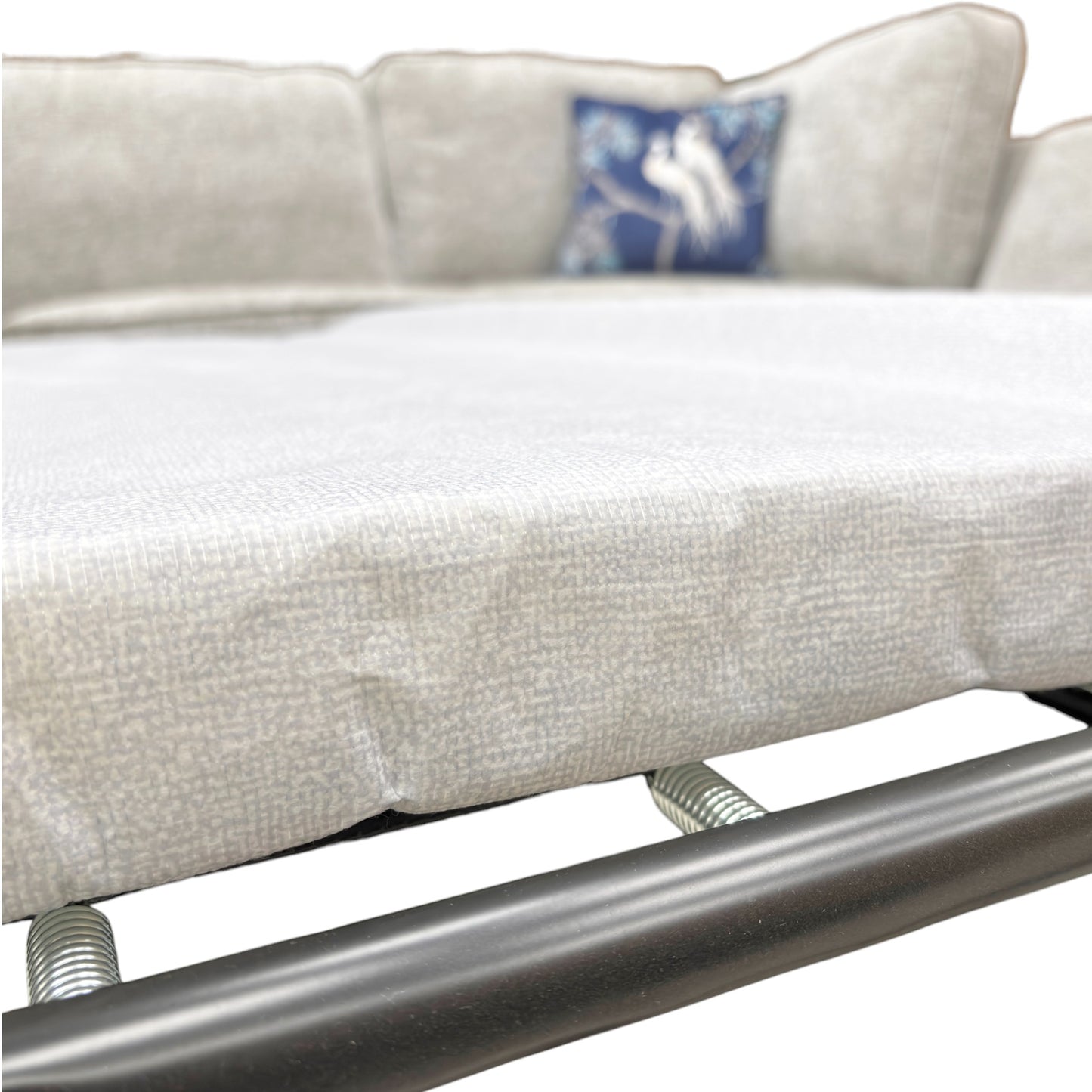 Image showing the sofa bed mechanism partially pulled out from the 'Emilia' LHF Corner Sofa.