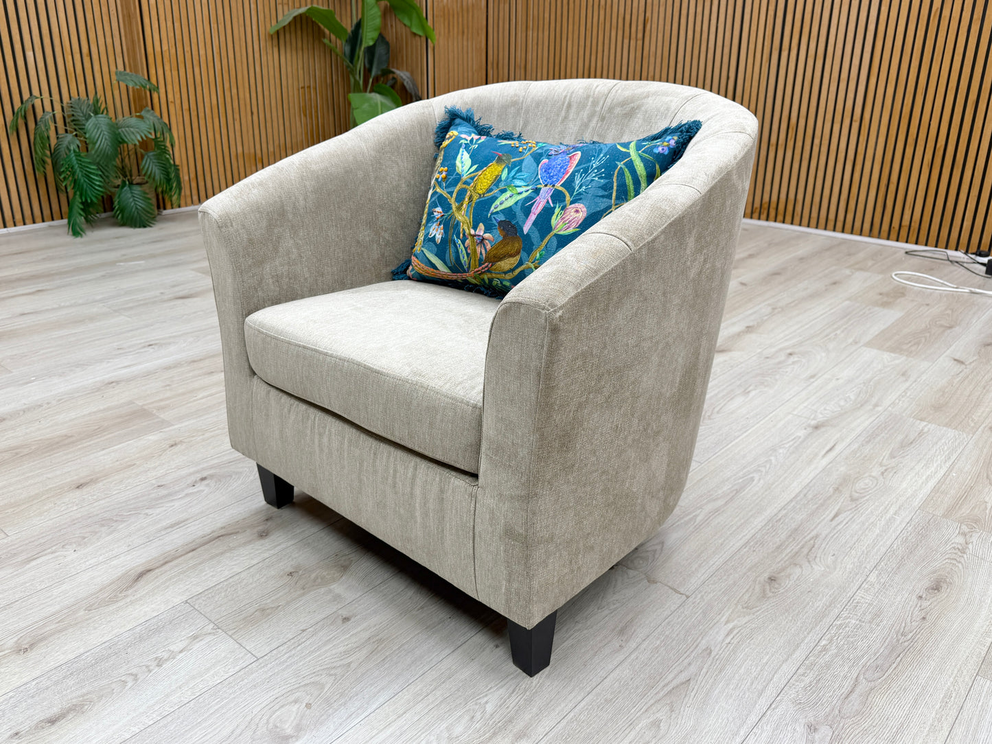 'Regal' Natural Fabric Tub Chair