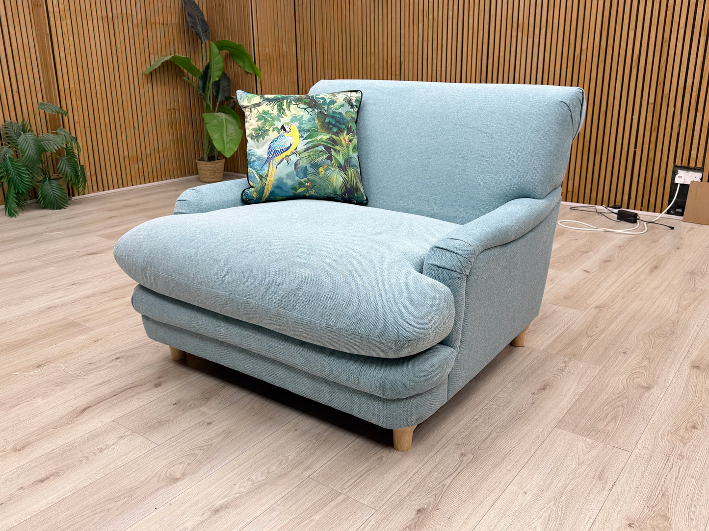 'Plumpton' Duck Egg Blue Fabric Armchair
