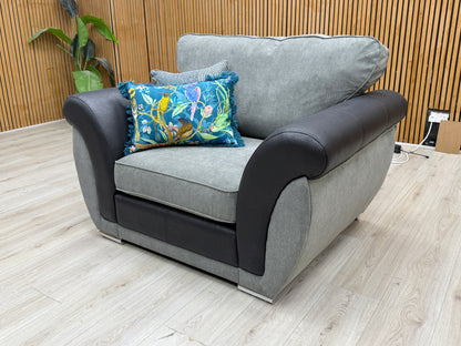 'Danube' Grey Fabric Armchair