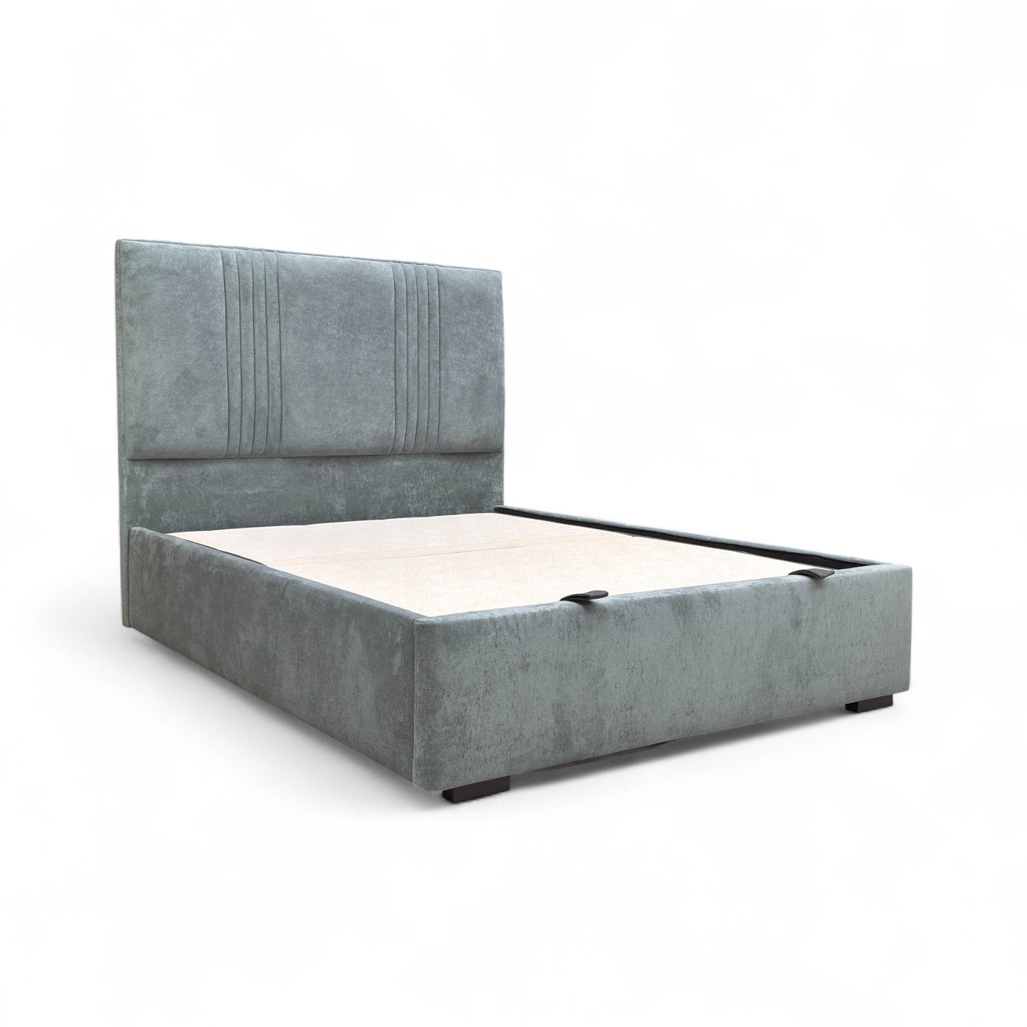 Detailed close-up of the Milan Petrol Velvet upholstery, highlighting its soft texture and deep, vibrant color.