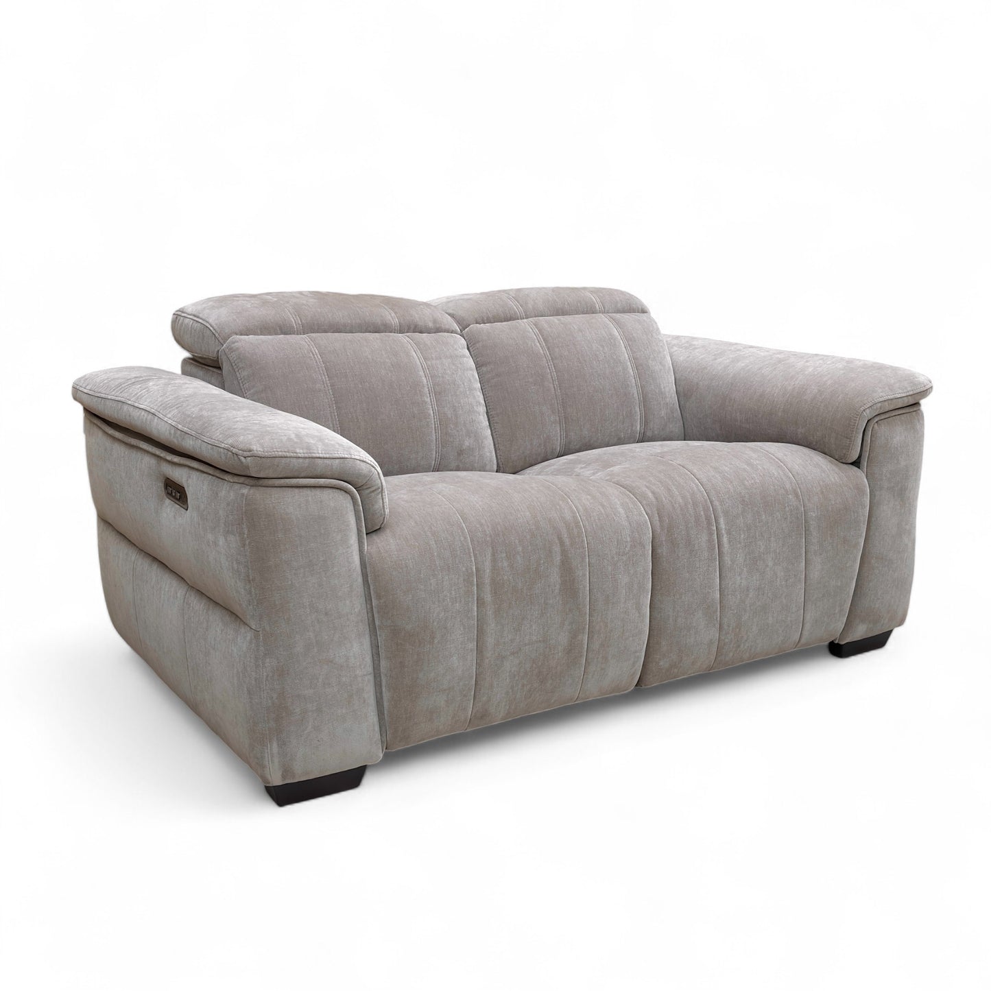 The 'Inca' 2 Seater Sofa with the right seat reclined and the headrest tilted, demonstrating independent relaxation settings.