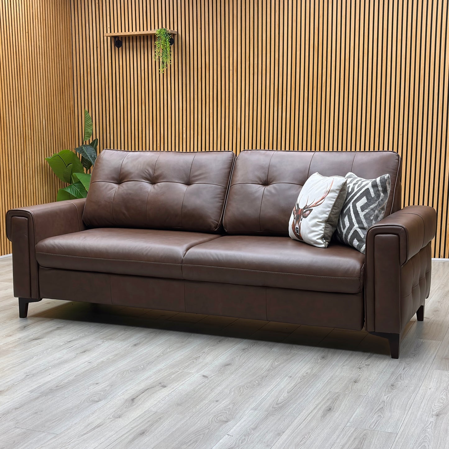 ‘Zoom’ Roast Lx-6414 Leather 3 Seater Sofa Bed