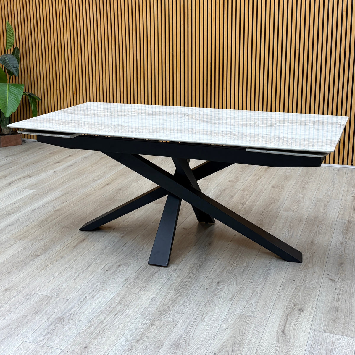 ‘Germain’ Real Marble Top Large Extending Dining Table