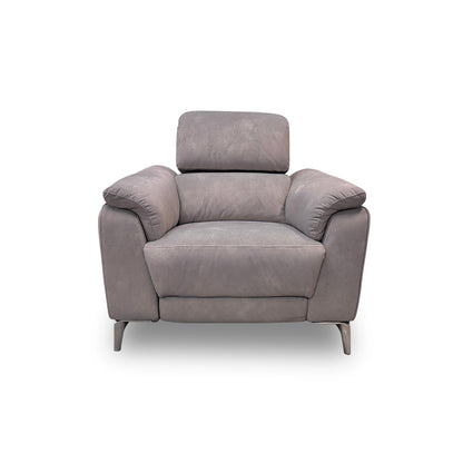 'Romeo' Stone Dexter Velvet Power Recliner Chair with Power Headrests