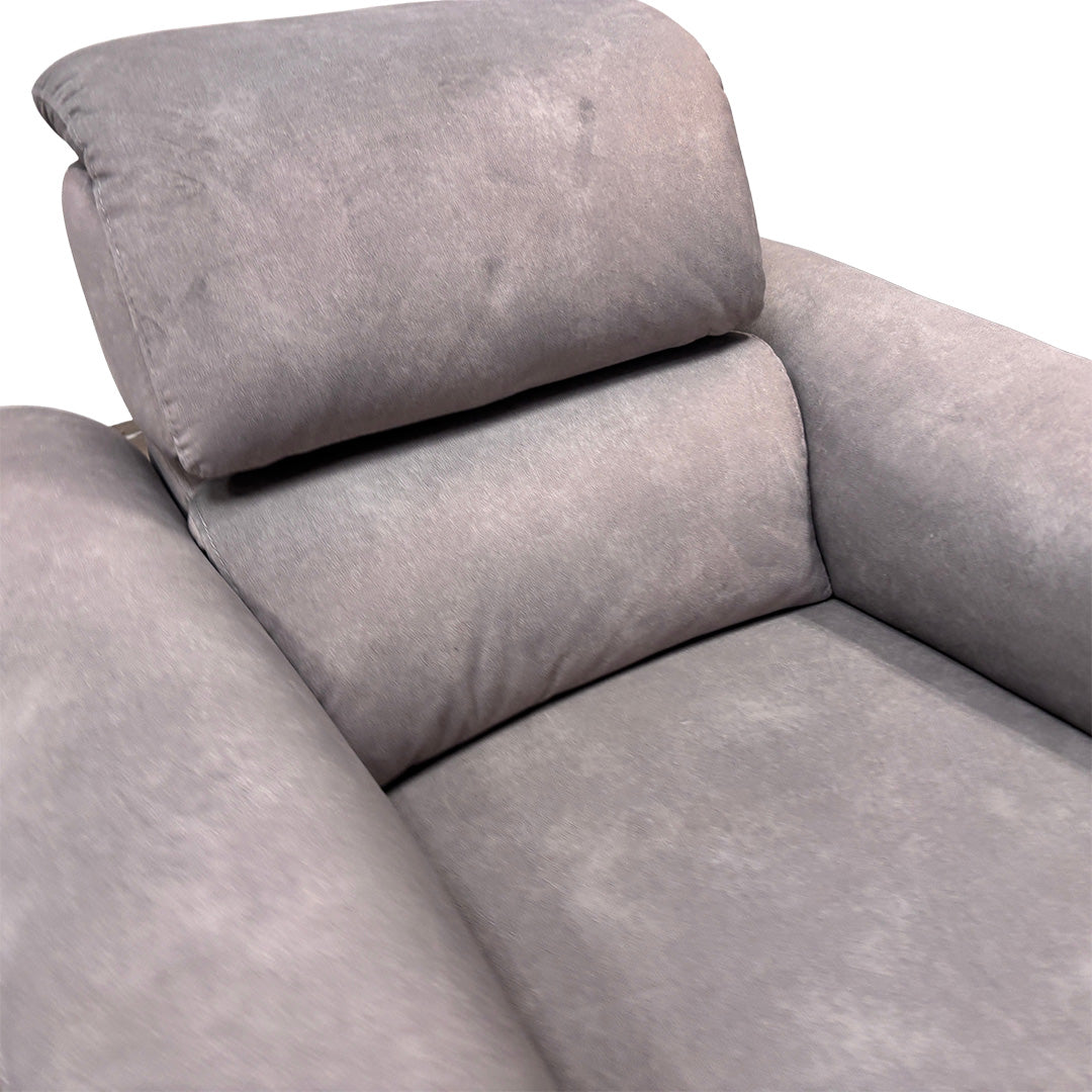 'Romeo' Stone Dexter Velvet Power Recliner Chair with Power Headrests