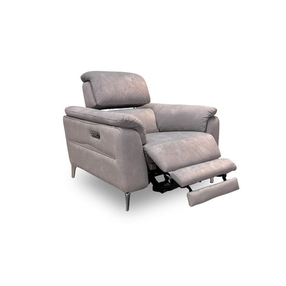 'Romeo' Stone Dexter Velvet Power Recliner Chair with Power Headrests
