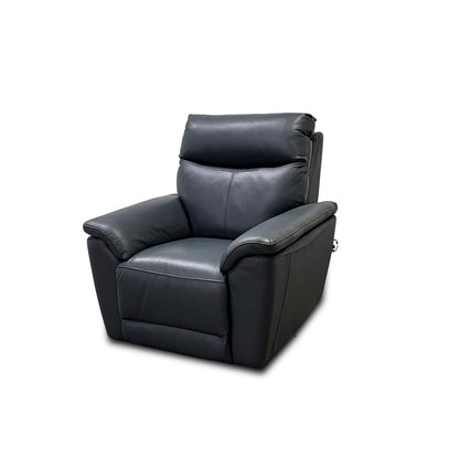 'Micah' Peacock Power Recliner Leather Armchair with Power Headrest