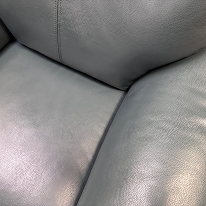 'Micah' Peacock Power Recliner Leather Armchair with Power Headrest