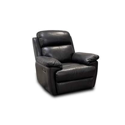 'Blair' Charcoal Grey Florida Leather Power Recliner Chair with Power Headrests