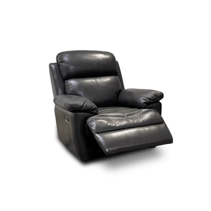 'Blair' Charcoal Grey Florida Leather Power Recliner Chair with Power Headrests