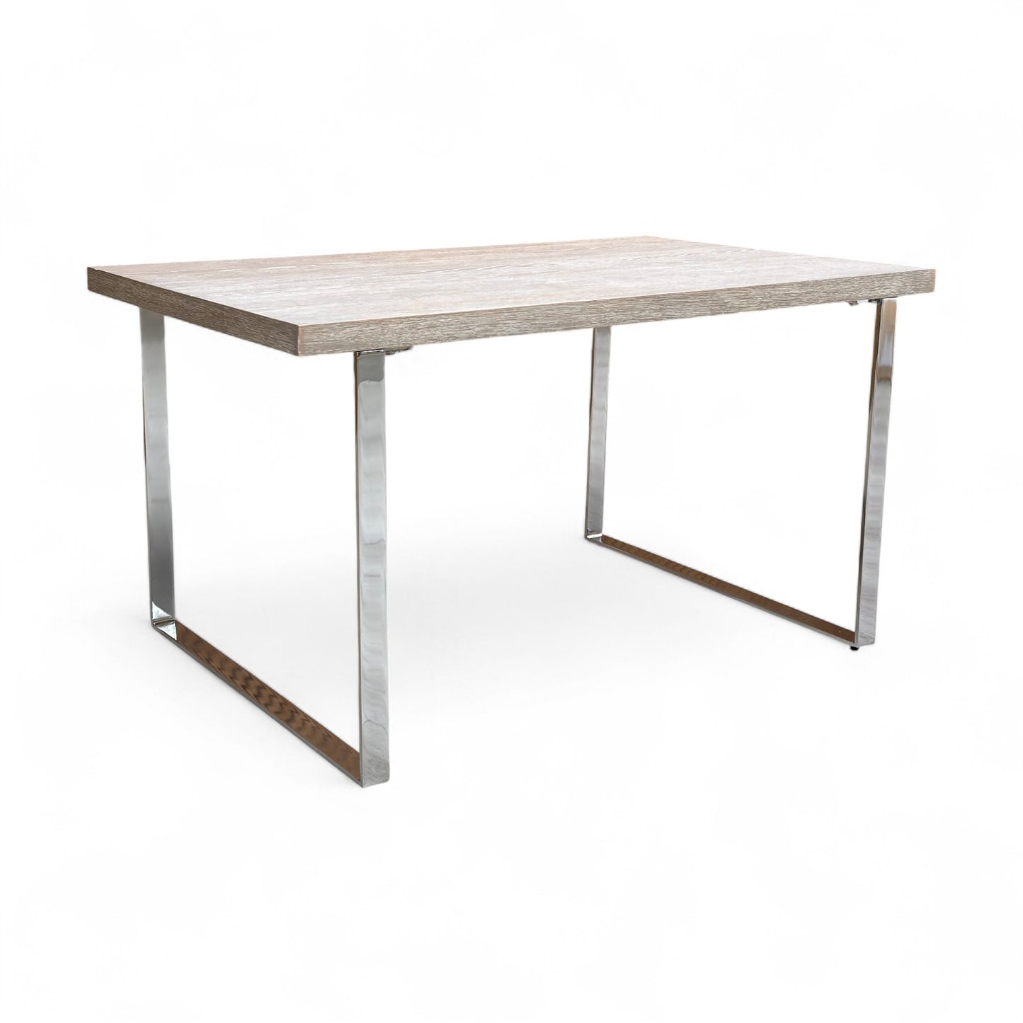 ‘Hollywood’ Marble Effect Solid Oak 140cm Fixed Dining Table with Metal U-Shaped Legs