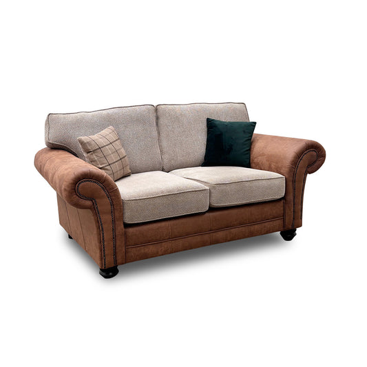 'Marshall' Oatmeal Pattern Sultan Fabric 2 Seater Standard Back Sofa