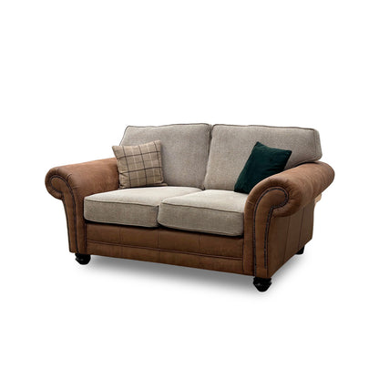 'Marshall' Oatmeal Pattern Sultan Fabric 2 Seater Standard Back Sofa