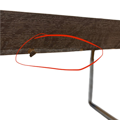 ‘Hollywood’ Marble Effect Solid Oak 140cm Fixed Dining Table with Metal U-Shaped Legs