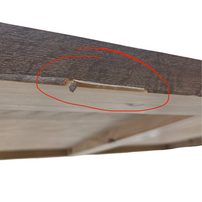 ‘Hollywood’ Marble Effect Solid Oak 140cm Fixed Dining Table with Metal U-Shaped Legs