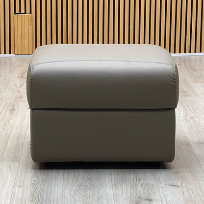 Nicoletti ‘Yari’ Torello Taupe Leather Storage Footstool