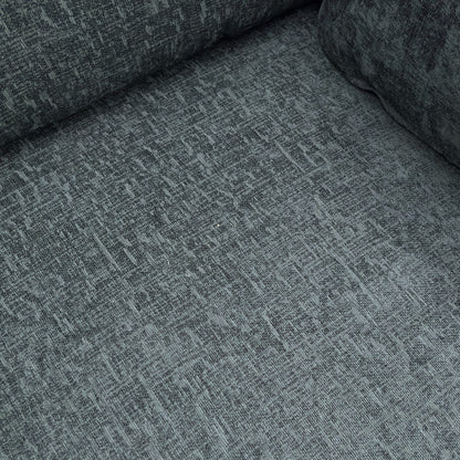 Close-up detail of the charcoal grey linen fabric upholstery on the 'Chalfont' sofa, showing the weave and texture of the material.