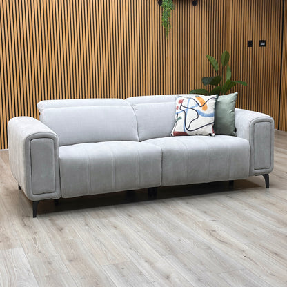 ‘Elphaba’ Manhattan Stone 58004 Fabric 3 Seater Power Recliner Sofa with Storage Arms