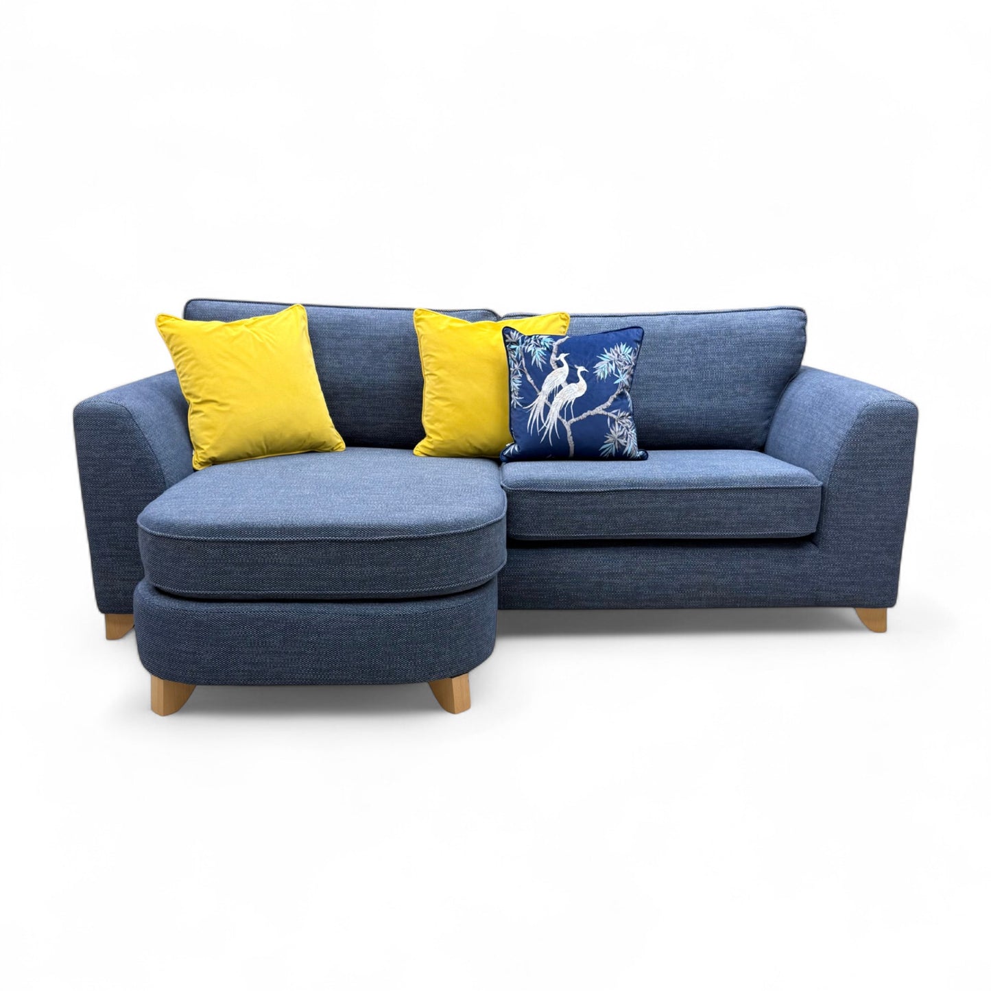 An overhead or wide shot showing the full configuration of the 4 Seater Lounger Sofa.