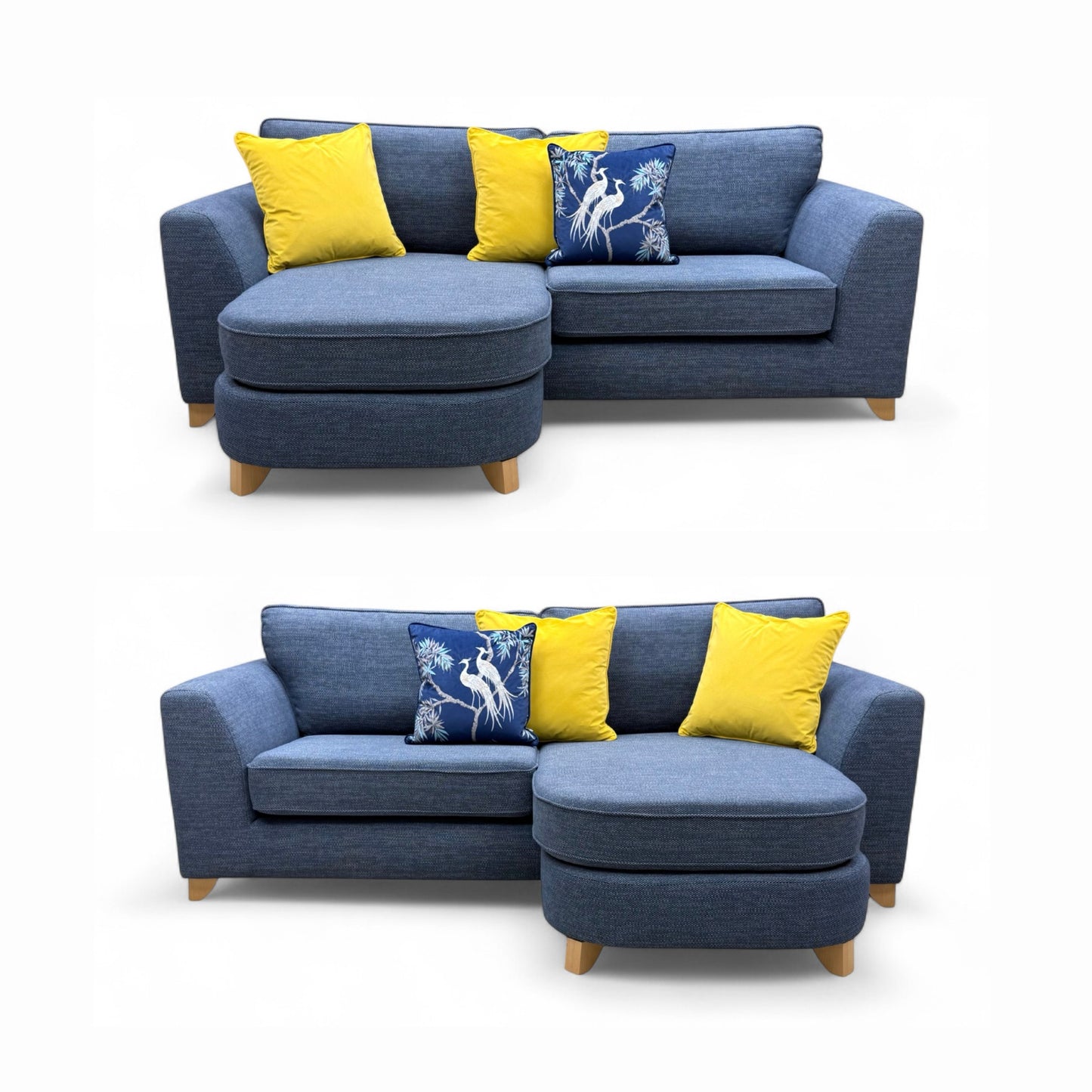 'Lorella' Navy Selway Formal Back 4 Seater Lounger Sofa