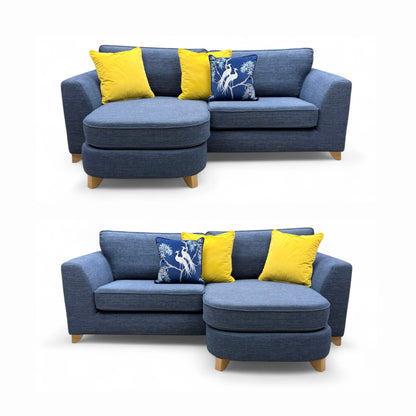 'Lorella' Navy Selway Formal Back 4 Seater Lounger Sofa