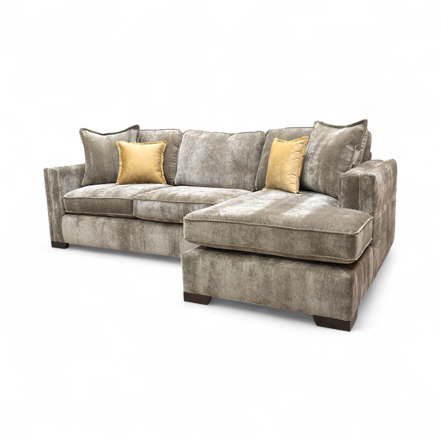 Detail shot showing the armrest, corner section, and cushion structure.