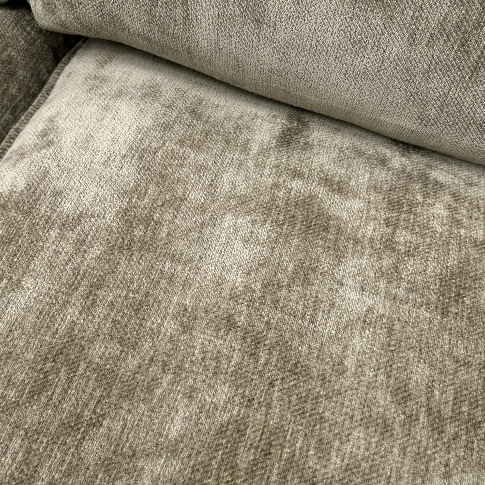 Close-up of the Derwent soft weave fabric texture, showing the sage green colour detail.