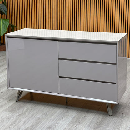 'Mirage’ Neutral Ceramic Top 1 Door 3 Drawer Sideboard