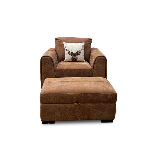 'Host' Grand Outback Ranch 342000 Quilted Arm Cuddler Chair with Large Storage Footstool