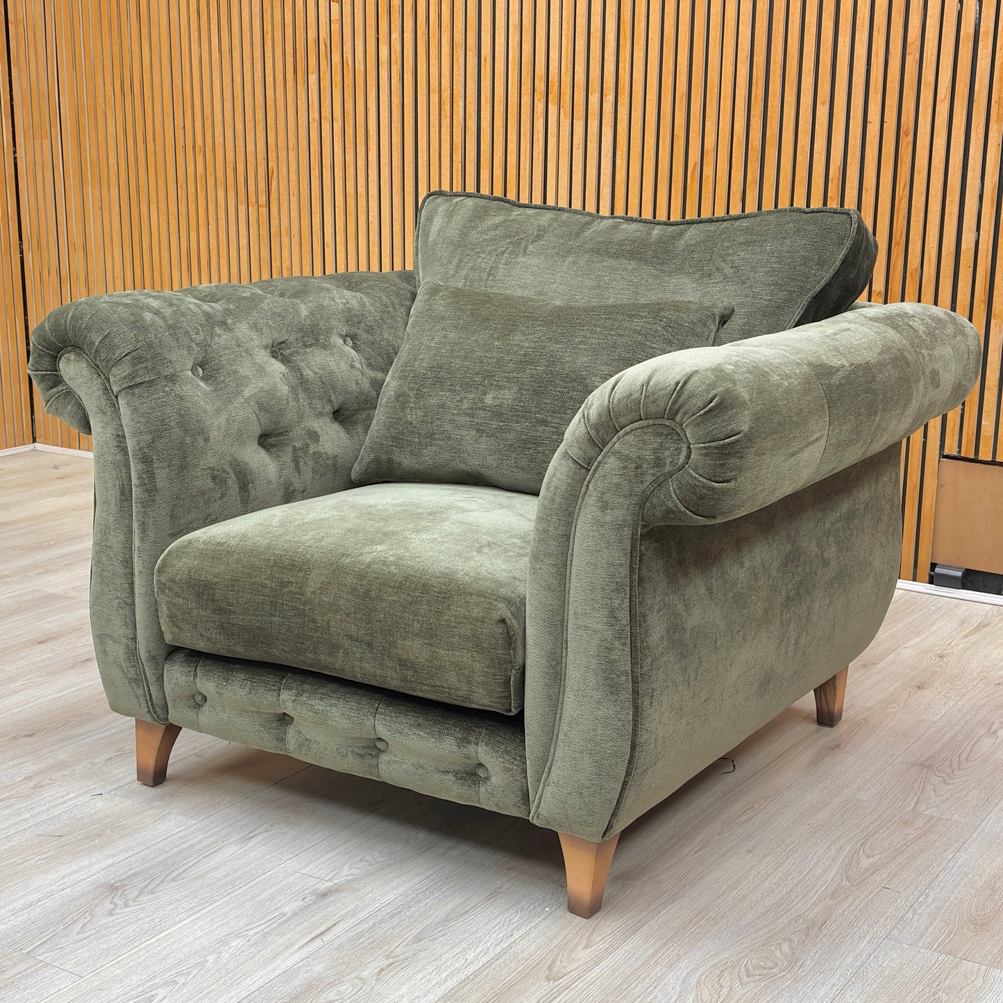 ‘Palace' Derwent Moss All Over Fabric Classic Back Chair